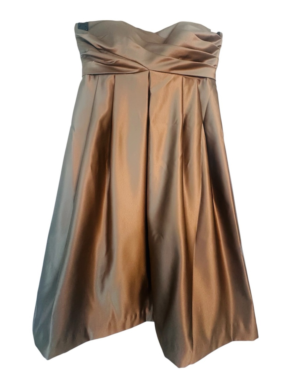 Bill Levkoff Bronze Satin Cocktail Dress
